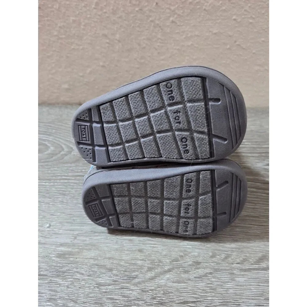 Toms Infant Baby Gray Suede Plush-Lined Winter Boots - Size 3